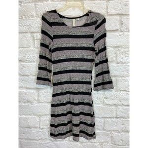 TACERA brand Stretchy Sweater Dress Fall Winter Size SMALL Bell Sleeves Stripes